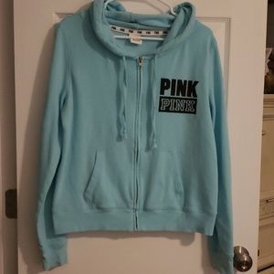 PINK zip up hoodie size Large